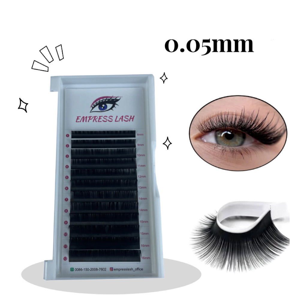 0.05MM Russian Volume Lashes ( Super Matte, Super Black )