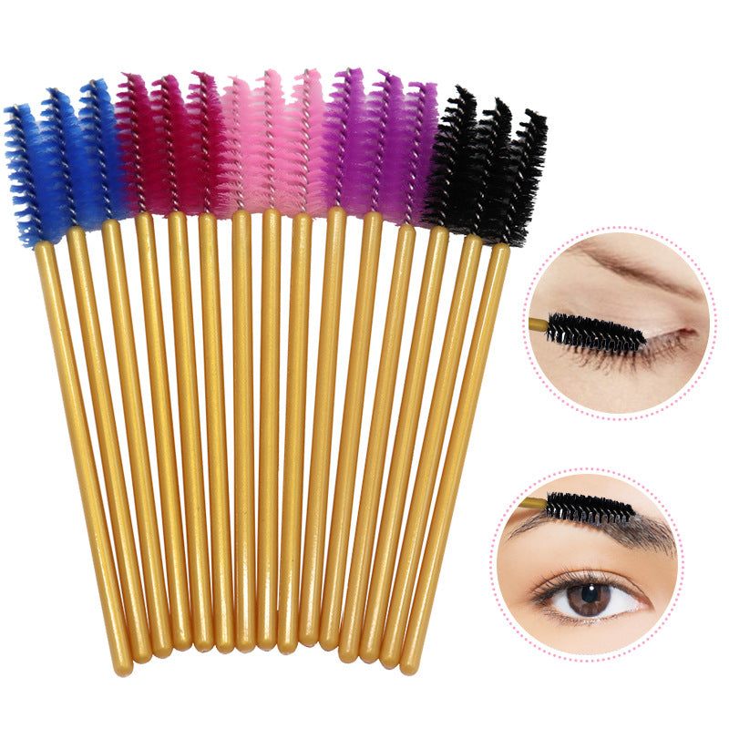 Eyelash Extensions Gold Pole Mascara Brush 50 pcs/Pack