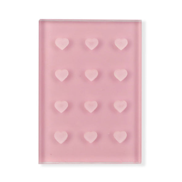 12 Heart-Shaped Pink Hole Glue Holder