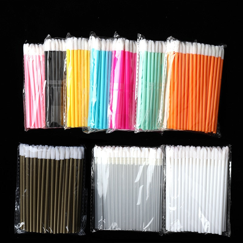 Colorful Rod Lint Free Lip Applicators 50 Pcs/pack